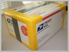 heavy scrap carbide for recycling in usps flat rate box - properly packaged